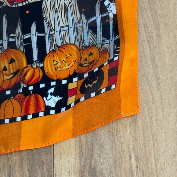 Halloween Scarf Happy Halloween Print & Pumpkin Design - Picture 6 of 8